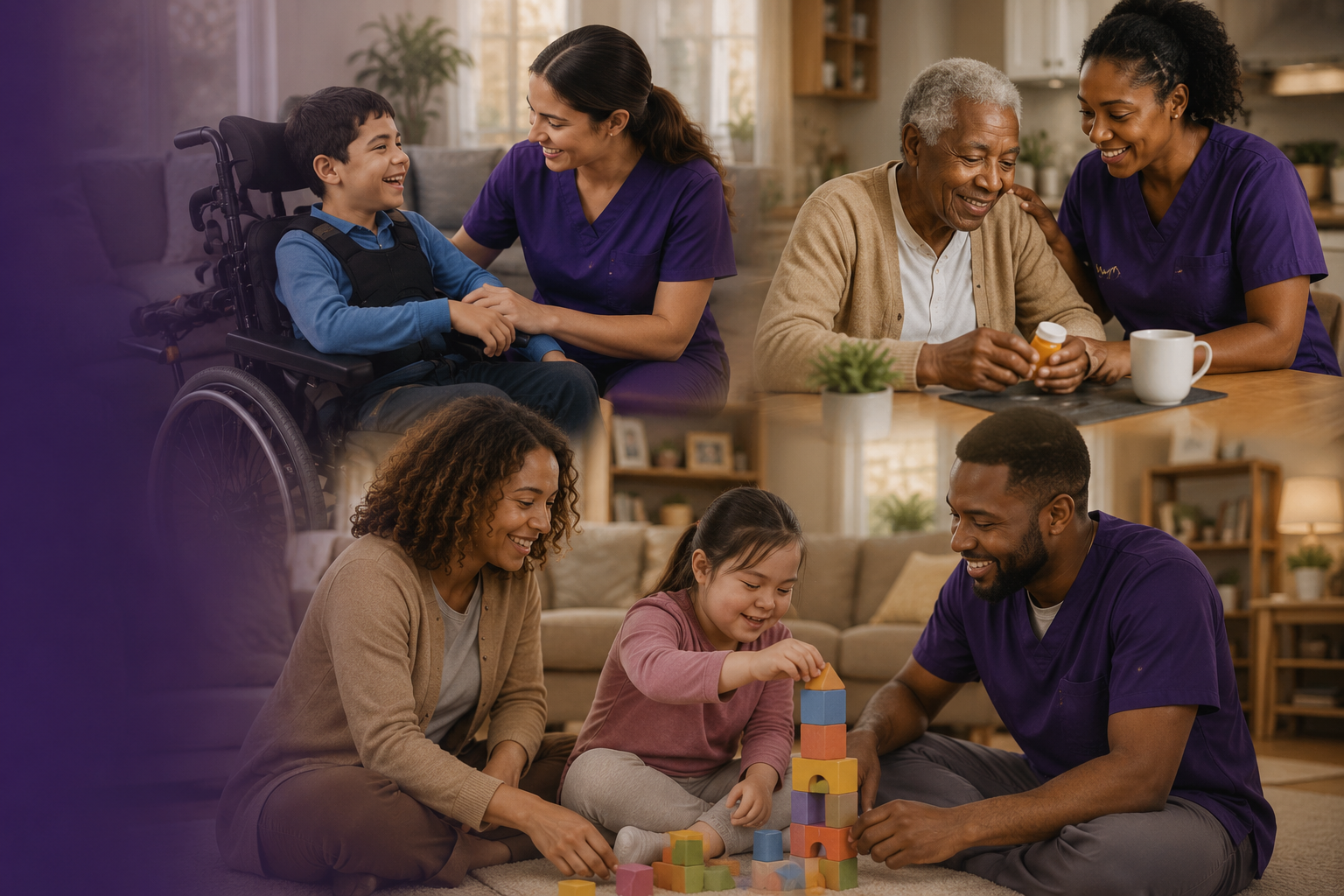 Welliv caregiver with child